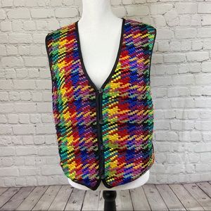 Oleg Cassini multi-color vest rainbow vintage